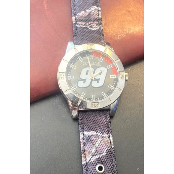 Men's 45mm Silver Tone Game Time NASCAR Carl Edwards Watch - Picture 1 of 4
